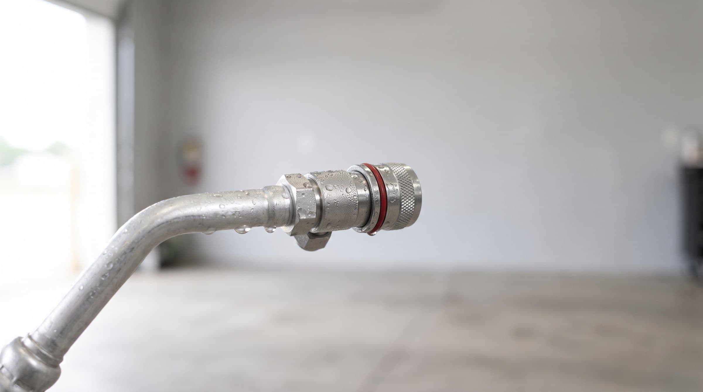 Een aircokoppeling op de leiding van een wagen